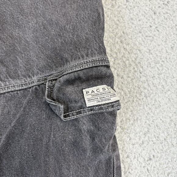 PacSun Jeans Men’s 31x32 Baggy Relaxed Black Faded Wash Cargo Grunge Punk Skate - Picture 5 of 14